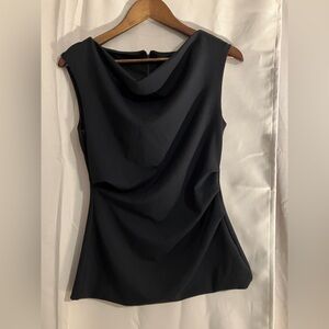 White House Black Market Draped Black Blouse